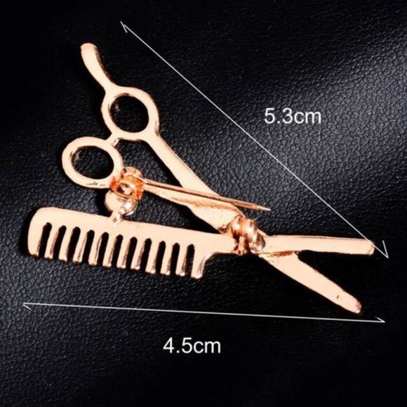 (M3) Gold Hairstylist Brooch - Picture 2 of 4